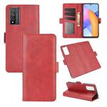 For Huawei Honor 10X Lite Dual-side Magnetic Buckle Horizontal Flip Leather Case with Holder & Card Slots & Wallet(Red)