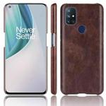For OnePlus Nord N10 Shockproof Litchi Texture PC + PU Case(Brown)