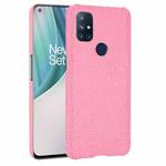 For OnePlus Nord N10 Shockproof Crocodile Texture PC + PU Case(Pink)