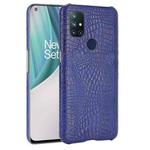 For OnePlus Nord N10 Shockproof Crocodile Texture PC + PU Case(Blue)