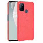 For OnePlus Nord N100 Shockproof Crocodile Texture PC + PU Case(Red)