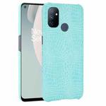 For OnePlus Nord N100 Shockproof Crocodile Texture PC + PU Case(Light Green)