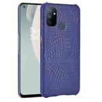 For OnePlus Nord N100 Shockproof Crocodile Texture PC + PU Case(Blue)