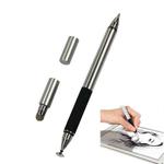 AT-12 3 in 1 Touch Screen Capacitive Pen with Common Writing Pen & Mobile Phone Writing Pen Function is Suitable for Apple / Huawei / Samsung(Silver)