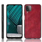 For Samsung Galaxy M12 / A12 Shockproof Sewing Cow Pattern Skin PC + PU + TPU Case(Red)