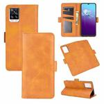 For VIVO V20 Dual-side Magnetic Buckle Horizontal Flip Leather Case with Holder & Card Slots & Wallet(Yellow)