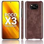 For Xiaomi Poco X3 NFC Shockproof Litchi Texture PC + PU Case(Brown)