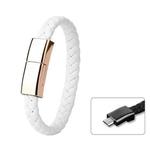 XJ-26 3A USB to Micro USB Creative Bracelet Data Cable, Cable Length: 22.5cm (White)