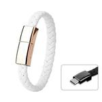 XJ-27 3A USB to USB-C / Type-C Creative Bracelet Data Cable, Cable Length: 22.5cm(White)