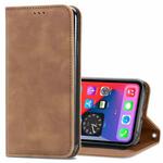 For iPhone 12 Pro Max Retro Skin Feel Business Magnetic Horizontal Flip Leather Case with Holder & Card Slots & Wallet & Photo Frame(Brwon)