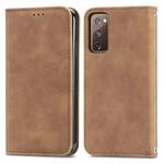 Retro Skin Feel Business Magnetic Horizontal Flip Leather Case With Holder & Card Slots & Wallet & Photo Frame For Samsung Galaxy S20 FE(Brown)