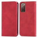 Retro Skin Feel Business Magnetic Horizontal Flip Leather Case With Holder & Card Slots & Wallet & Photo Frame For Samsung Galaxy S20 FE(Red)