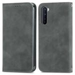 Retro Skin Feel Business Magnetic Horizontal Flip Leather Case With Holder & Card Slots & Wallet & Photo Frame For OnePlus Nord(Grey)