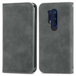 Retro Skin Feel Business Magnetic Horizontal Flip Leather Case With Holder & Card Slots & Wallet & Photo Frame For OnePlus 8 Pro(Grey)