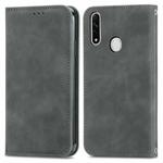 Retro Skin Feel Business Magnetic Horizontal Flip Leather Case With Holder & Card Slots & Wallet & Photo Frame For OPPO A8(Grey)