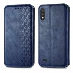 For LG K22 Cubic Grid Pressed Horizontal Flip Magnetic PU Leather Case with Holder & Card Slots & Wallet(Blue)