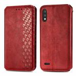 For LG K22 Cubic Grid Pressed Horizontal Flip Magnetic PU Leather Case with Holder & Card Slots & Wallet(Red)
