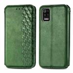 For LG K52 Cubic Grid Pressed Horizontal Flip Magnetic PU Leather Case with Holder & Card Slots & Wallet(Green)