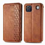 For LG K92 5G Cubic Grid Pressed Horizontal Flip Magnetic PU Leather Case with Holder & Card Slots & Wallet(Brown)