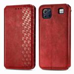 For LG K92 5G Cubic Grid Pressed Horizontal Flip Magnetic PU Leather Case with Holder & Card Slots & Wallet(Red)
