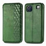 For LG K92 5G Cubic Grid Pressed Horizontal Flip Magnetic PU Leather Case with Holder & Card Slots & Wallet(Green)