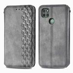 For Motorola G9 power Cubic Grid Pressed Horizontal Flip Magnetic PU Leather Case with Holder & Card Slots & Wallet(Gray)