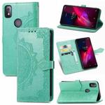 For T-Mobile Revvl 4 Mandala Flower Embossed Horizontal Flip Leather Case with Holder & Three Card Slots & Wallet & Lanyard(Green)