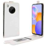 For Huawei Y9a / Enjoy 20 Plus 5G R64 Texture Single Vertical Flip Leather Case with Card Slots & Photo Frame(White)