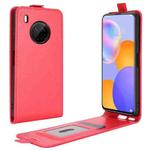For Huawei Y9a / Enjoy 20 Plus 5G R64 Texture Single Vertical Flip Leather Case with Card Slots & Photo Frame(Red)