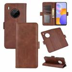 For Huawei Y9A / Enjoy 20 Plus 5G Dual-side Magnetic Buckle Horizontal Flip Leather Case with Holder & Card Slots & Wallet(Brown)