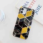 Glitter Powder Electroplated Marble TPU Phone Case For iPhone 12 / 12 Pro(Black)