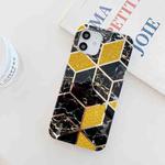 For iPhone 12 mini Glitter Powder Electroplated Marble TPU Phone Case (Black)