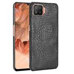 For OPPO F17 / A73 2020 Shockproof Crocodile Texture PC + PU Case(Black)