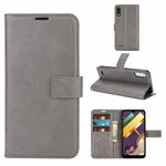 Retro Calf Pattern Buckle Horizontal Flip Leather Case with Holder & Card Slots & Wallet For LG K22(Gray)