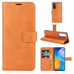 Retro Calf Pattern Buckle Horizontal Flip Leather Case with Holder & Card Slots & Wallet For Huawei P Smart 2021/Y7A(Yellow)