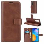 Retro Calf Pattern Buckle Horizontal Flip Leather Case with Holder & Card Slots & Wallet For Huawei P Smart 2021/Y7A(Dark Brown)