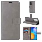 Retro Calf Pattern Buckle Horizontal Flip Leather Case with Holder & Card Slots & Wallet For Huawei P Smart 2021/Y7A(Gray)