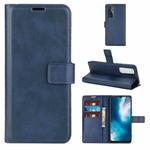 Retro Calf Pattern Buckle Horizontal Flip Leather Case with Holder & Card Slots & Wallet For Vivo V20 SE / Y70(Blue)