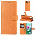 Retro Calf Pattern Buckle Horizontal Flip Leather Case with Holder & Card Slots & Wallet For LG K92 5G(Yellow)