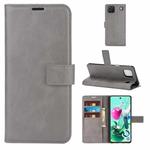 Retro Calf Pattern Buckle Horizontal Flip Leather Case with Holder & Card Slots & Wallet For LG K92 5G(Gray)