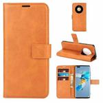 For Huawei Mate 40 Pro Retro Calf Pattern Buckle Horizontal Flip Leather Case with Holder & Card Slots & Wallet(Yellow)