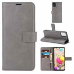 For LG K42 Retro Calf Pattern Buckle Horizontal Flip Leather Case with Holder & Card Slots & Wallet(Grey)