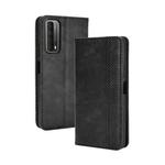 For Huawei P smart 2021/Y7a Magnetic Buckle Retro Crazy Horse Texture Horizontal Flip Leather Case with Holder & Card Slots & Photo Frame(Black)