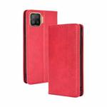 For OPPO F17 / A73 2020 Magnetic Buckle Retro Crazy Horse Texture Horizontal Flip Leather Case with Holder & Card Slots & Photo Frame(Red)