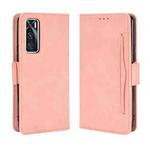 For vivo V20 SE/Y70 2020 Wallet Style Skin Feel Calf Pattern Leather Case ，with Separate Card Slot(Pink)