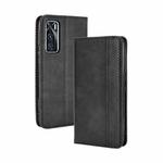 For vivo V20 SE/Y70 2020 Magnetic Buckle Retro Crazy Horse Texture Horizontal Flip Leather Case  , with Holder & Card Slots & Photo Frame(Black)