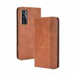 For vivo V20 SE/Y70 2020 Magnetic Buckle Retro Crazy Horse Texture Horizontal Flip Leather Case  , with Holder & Card Slots & Photo Frame(Brown)