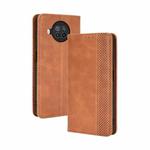 For Xiaomi Mi 10T Lite 5G / Redmi Note 9 Pro 5G Magnetic Buckle Retro Crazy Horse Texture Horizontal Flip Leather Case  , with Holder & Card Slots & Photo Frame(Brown)
