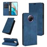For Xiaomi Redmi Note 9 5G China Version Retro-skin Business Magnetic Suction Leather Case with Holder & Card Slots & Wallet(Dark Blue)