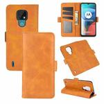 For Motorola Moto E7 Dual-side Magnetic Buckle Horizontal Flip Leather Case with Holder & Card Slots & Wallet(Yellow)